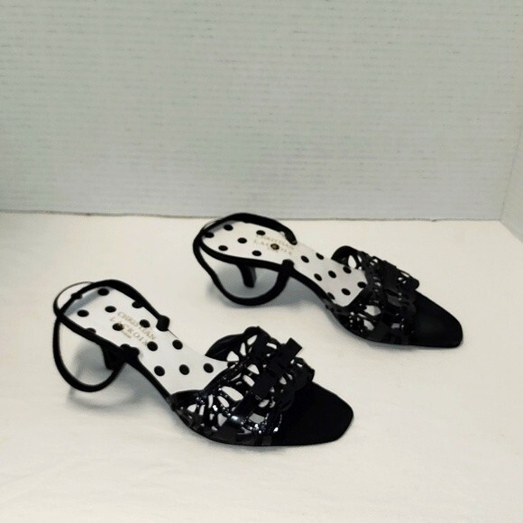 Christian Lacroix polka dot cut out sling back heels - Picture 1 of 12